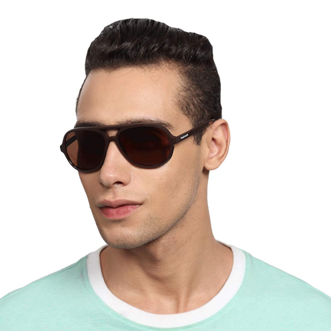 Fastrack Brown Aviator 100% UV protected Sunglasses for Men