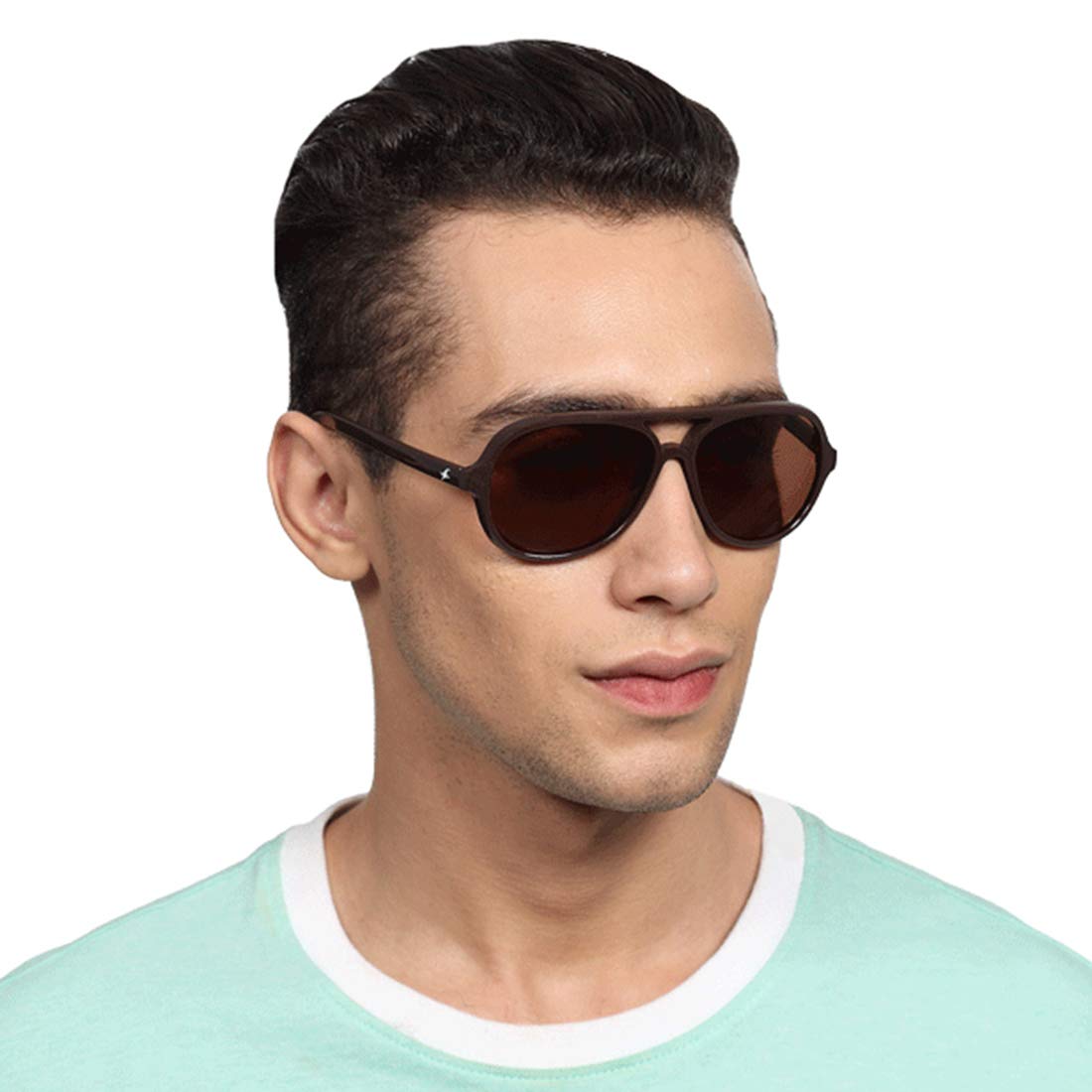 Fastrack Brown Aviator 100% UV protected Sunglasses for Men