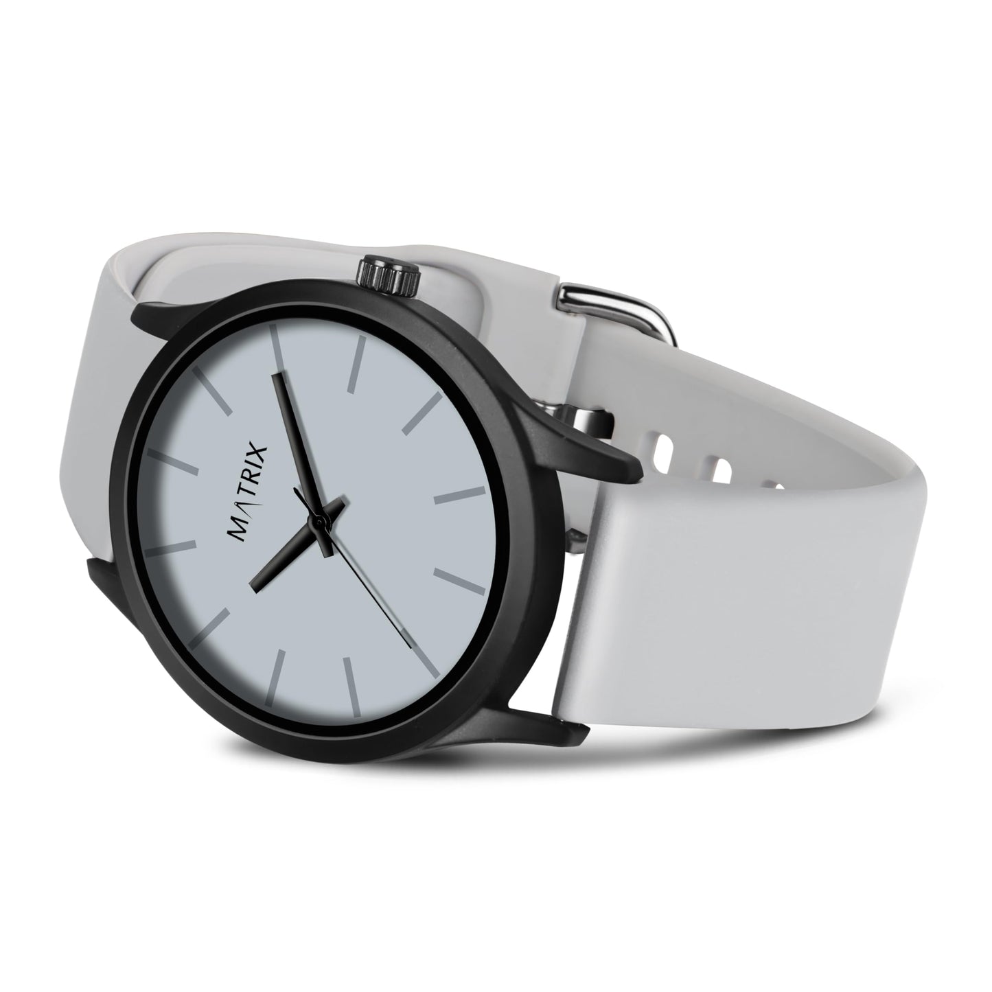 Matrix Minimalist Dial with Softest Silicone Strap Analog Wrist Watch for Men & Boys (Grey)