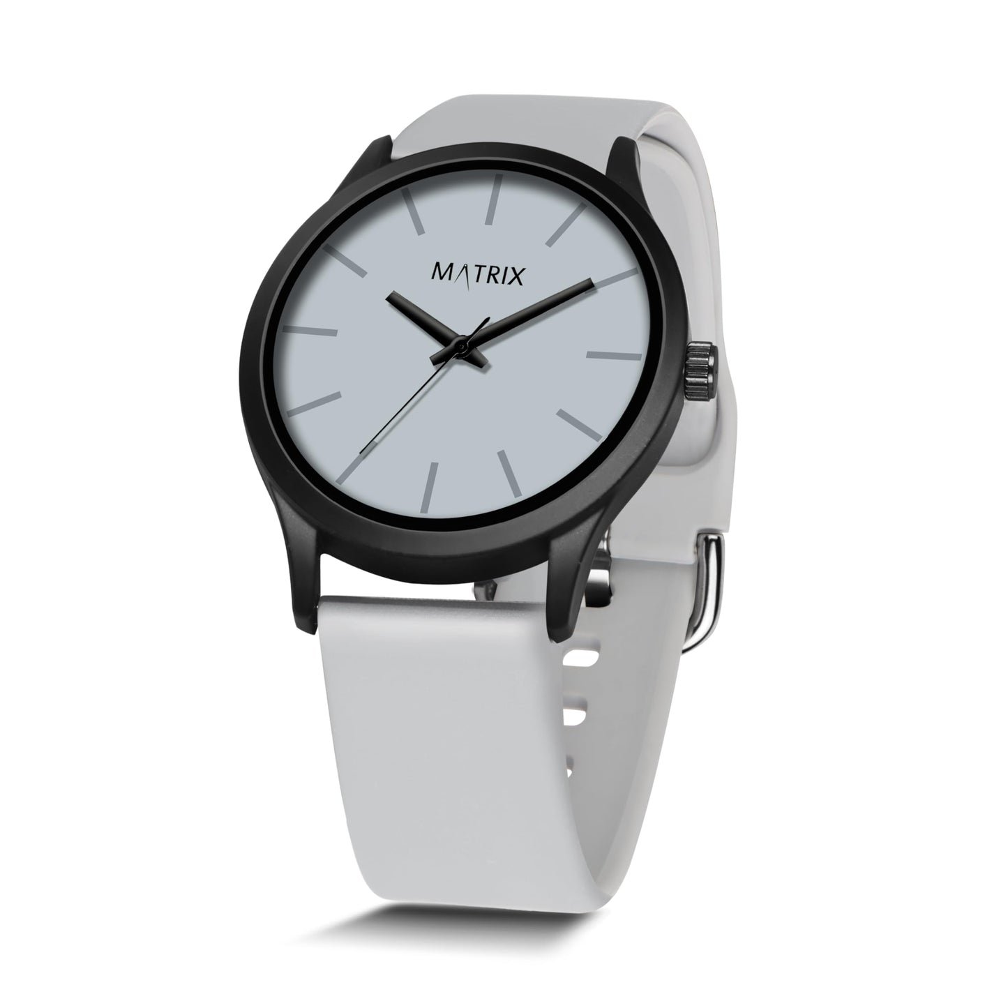 Matrix Minimalist Dial with Softest Silicone Strap Analog Wrist Watch for Men & Boys (Grey)