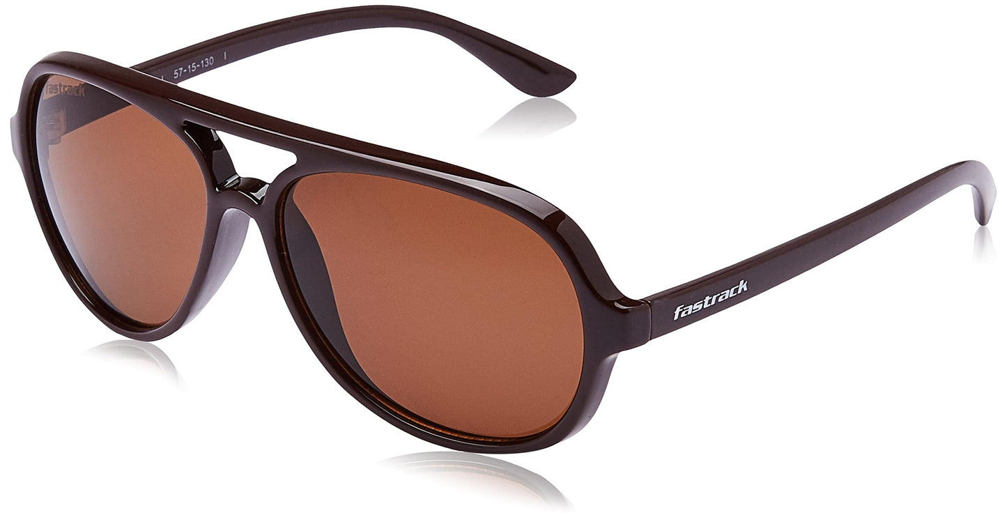 Fastrack Brown Aviator 100% UV protected Sunglasses for Men