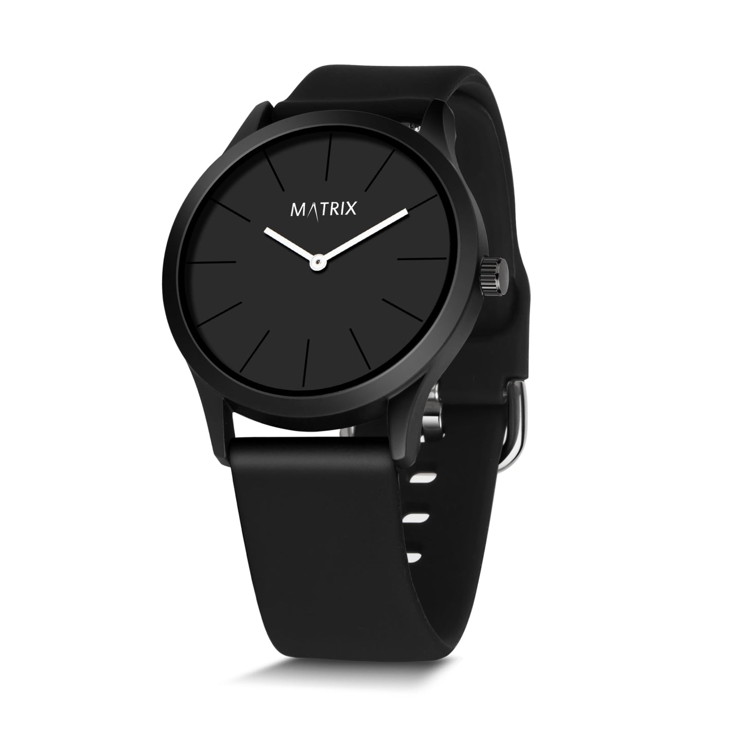 Matrix Minimalist Dial with Softest Silicone Strap Analog Wrist Watch for Men & Boys (Grey)
