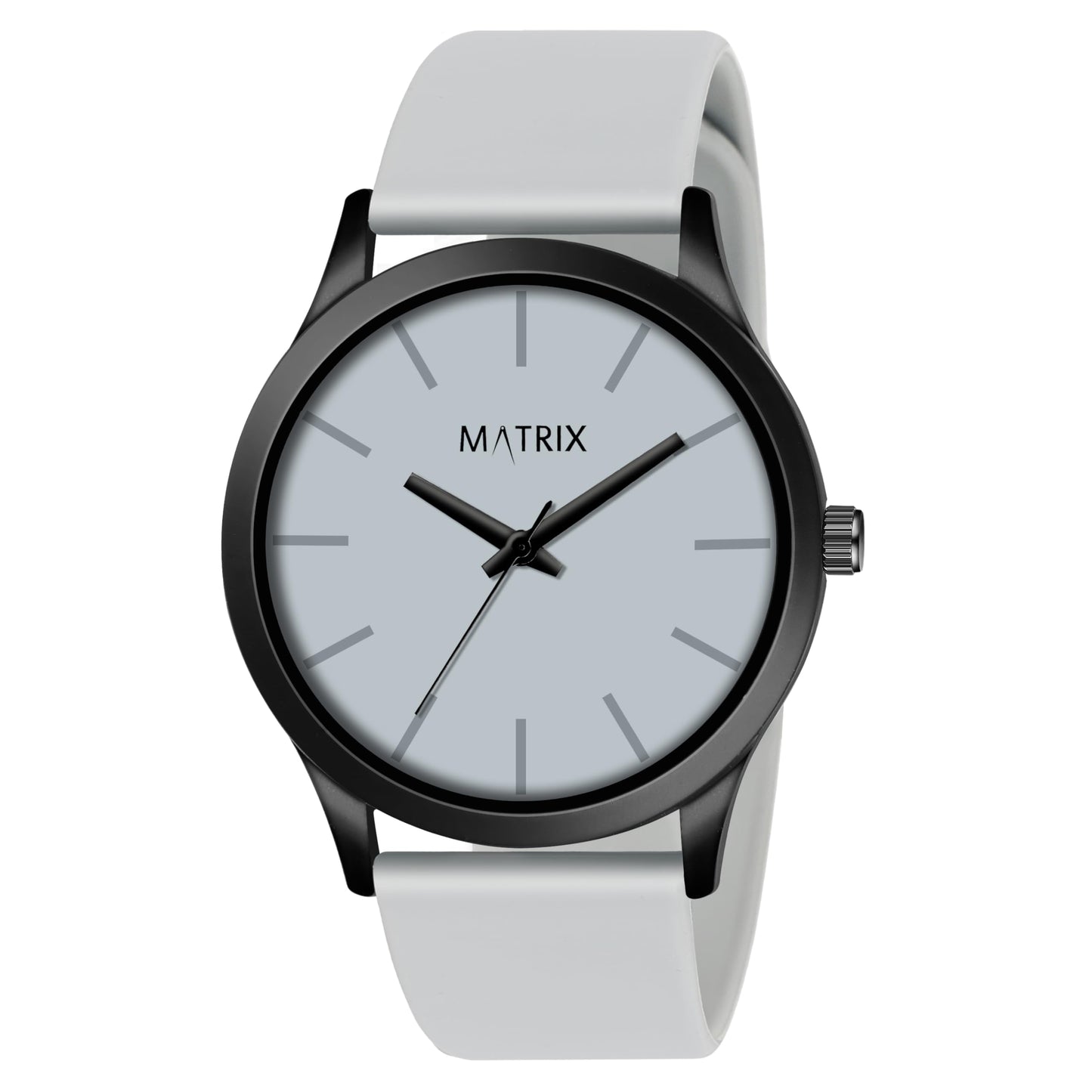 Matrix Minimalist Dial with Softest Silicone Strap Analog Wrist Watch for Men & Boys (Grey)