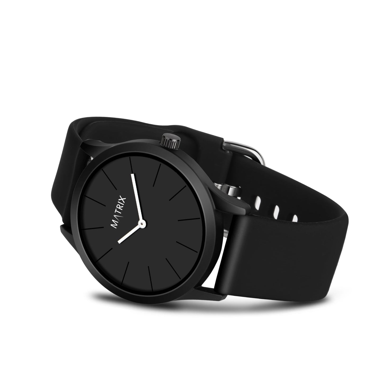 Matrix Minimalist Dial with Softest Silicone Strap Analog Wrist Watch for Men & Boys (Grey)