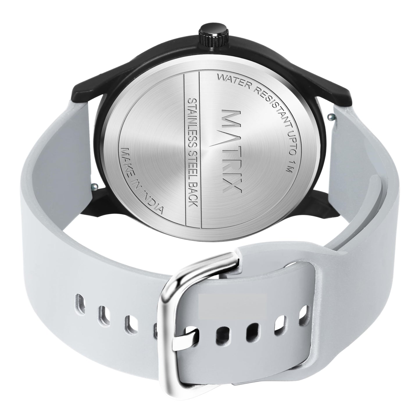 Matrix Minimalist Dial with Softest Silicone Strap Analog Wrist Watch for Men & Boys (Grey)