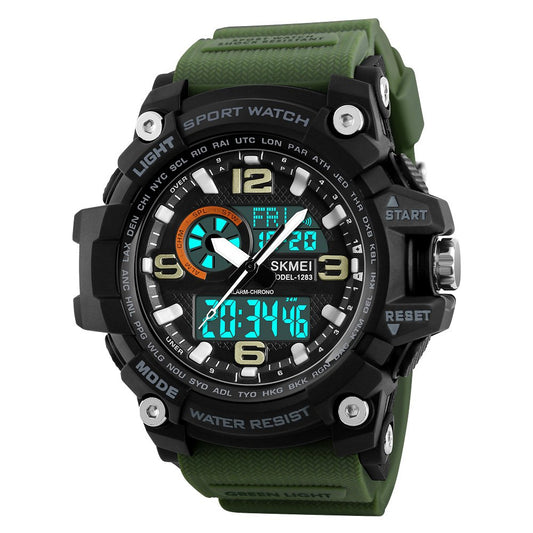 Silicone Army Green SKMEI Analogue-Digital Men's & Boy's Watch