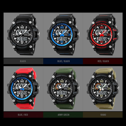 Silicone Army Green SKMEI Analogue-Digital Men's & Boy's Watch